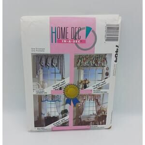 Home Dec in a Sec 7484 Vtg 1995 Valance Window Treatment Curtain Sewing Pattern